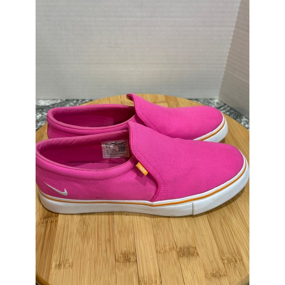 Nike Slip On Canvas Sneakers Pink White Trim Women's Casual Shoes - Picture 1 of 7